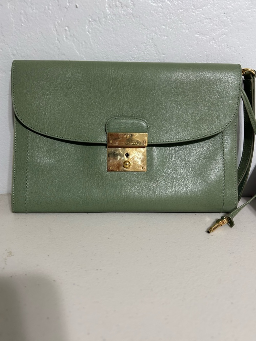 Marc Jacobs Isobel Clutch in green and gold hardware